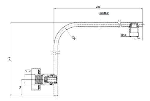 DOCCIA Square Goose Neck Shower Arm