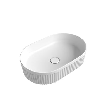 Aulic Cadel Gloss White Pill Above Counter Basin with V Groove Surface 500*320*120MM