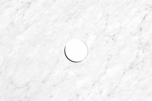 Natural Carrara White Marble 750x465x18mm (Centre Waste Hole)