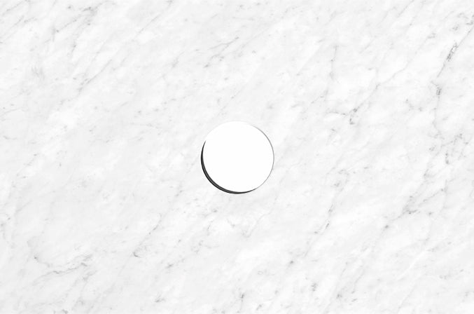 Natural Carrara White Marble 750x465x18mm (Centre Waste Hole)