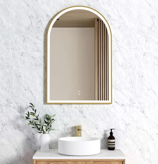 Archie Metal Frame LED Mirror 900x600 Gold