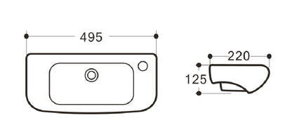 HUGO Wall Hung Basin with Brackets