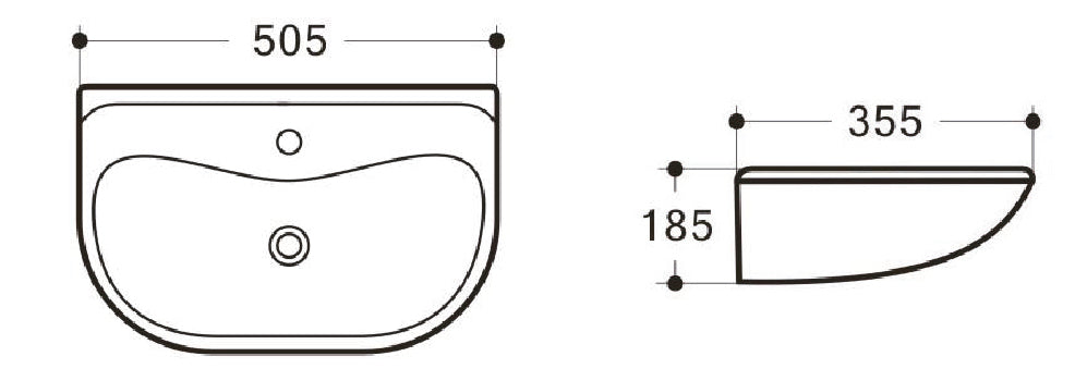 MOBI Wall Hung Basin with Brackets