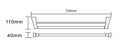 EXON 750mm Double Towel Rail