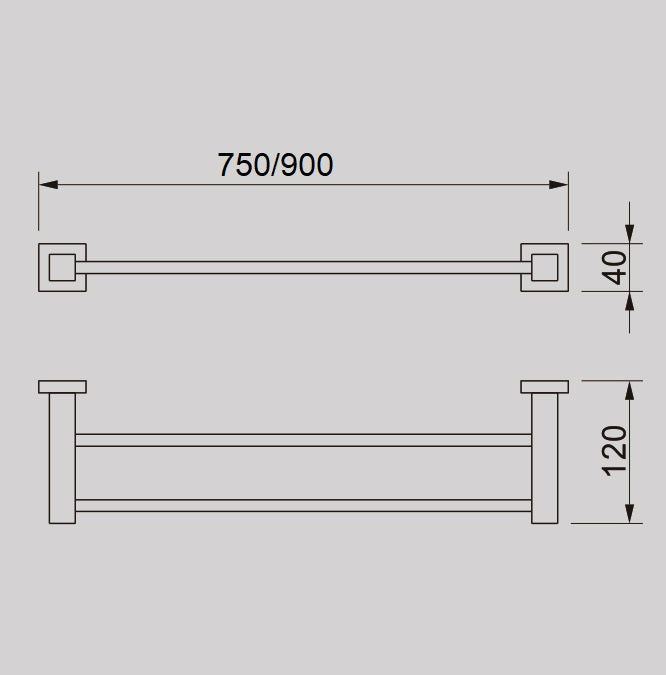 QUBI Double Towel Rail