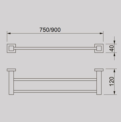 QUBI Double Towel Rail