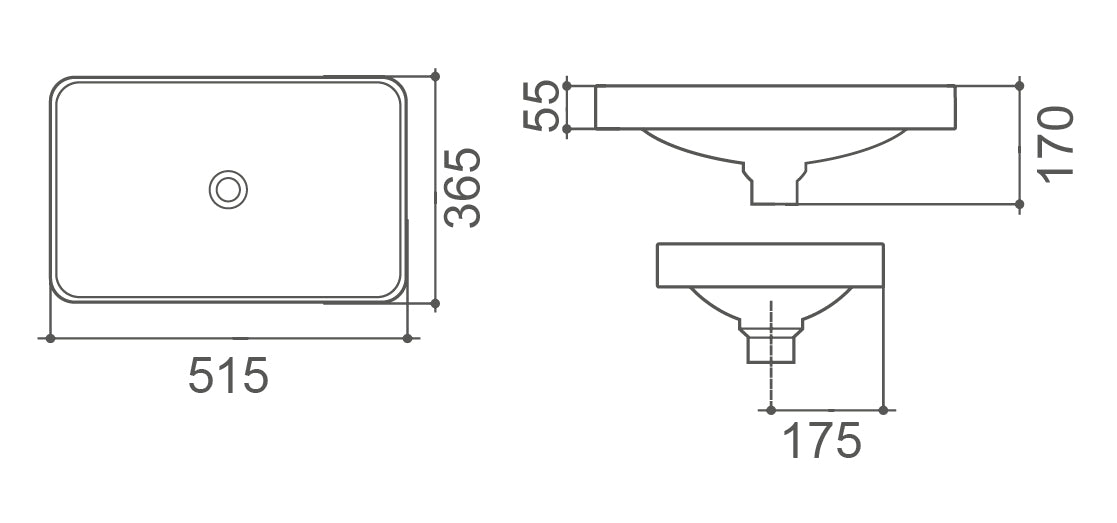 Reagan Half Insert (Semi-Recessed) Basin