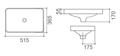 Reagan Half Insert (Semi-Recessed) Basin