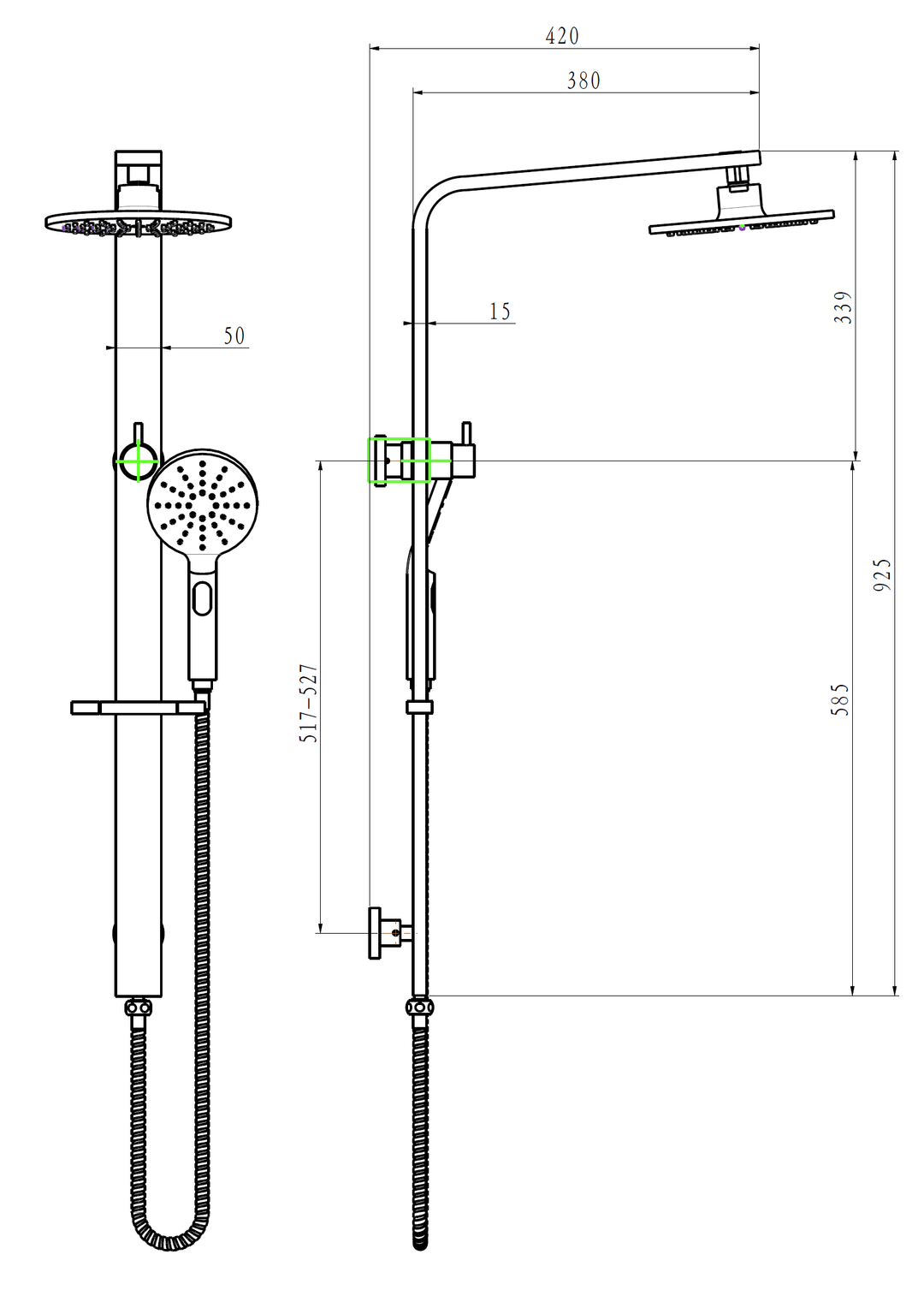 EXON-II Multifunction Shower Rail