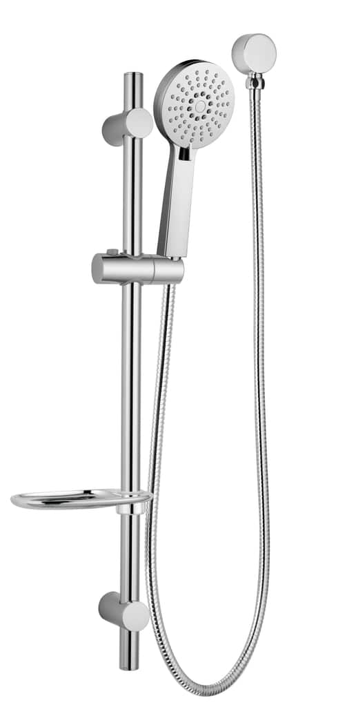 RAINJET Round Shower Rail with Soap Dish in Chrome