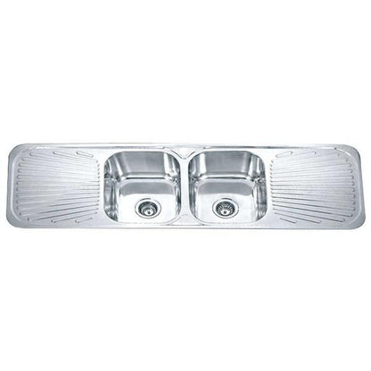 DANTE Double Bowl (2 x 20L) Sink with Double Drainer