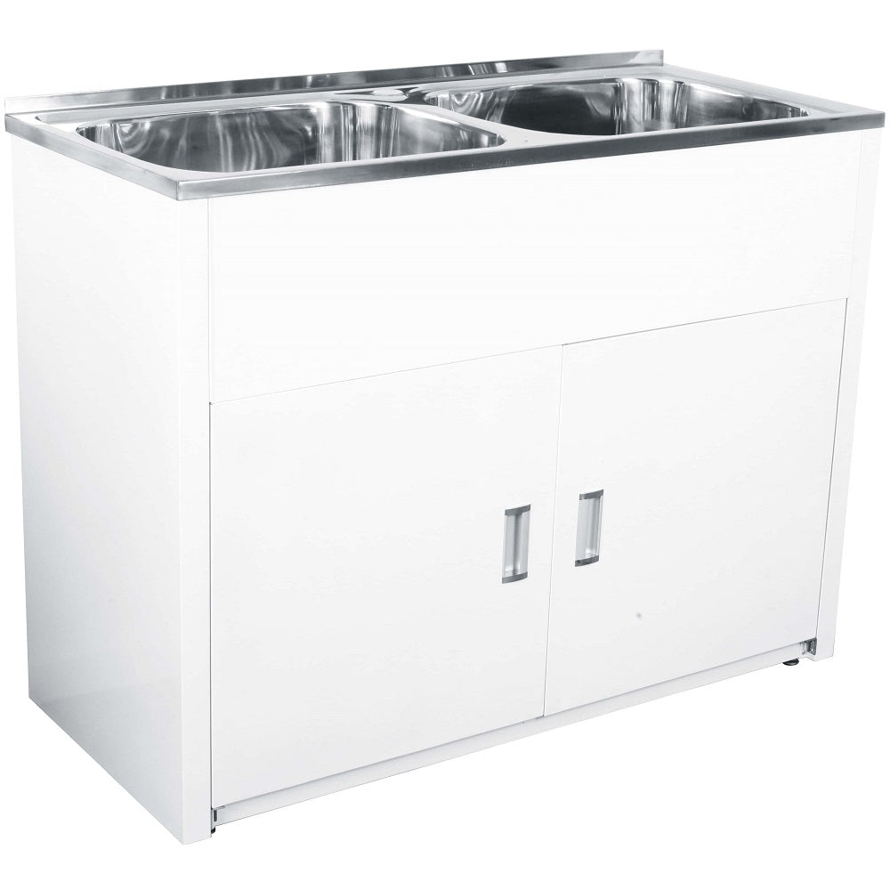 LAVASSA 45L Double Bowl Laundry Trough and Cabinet