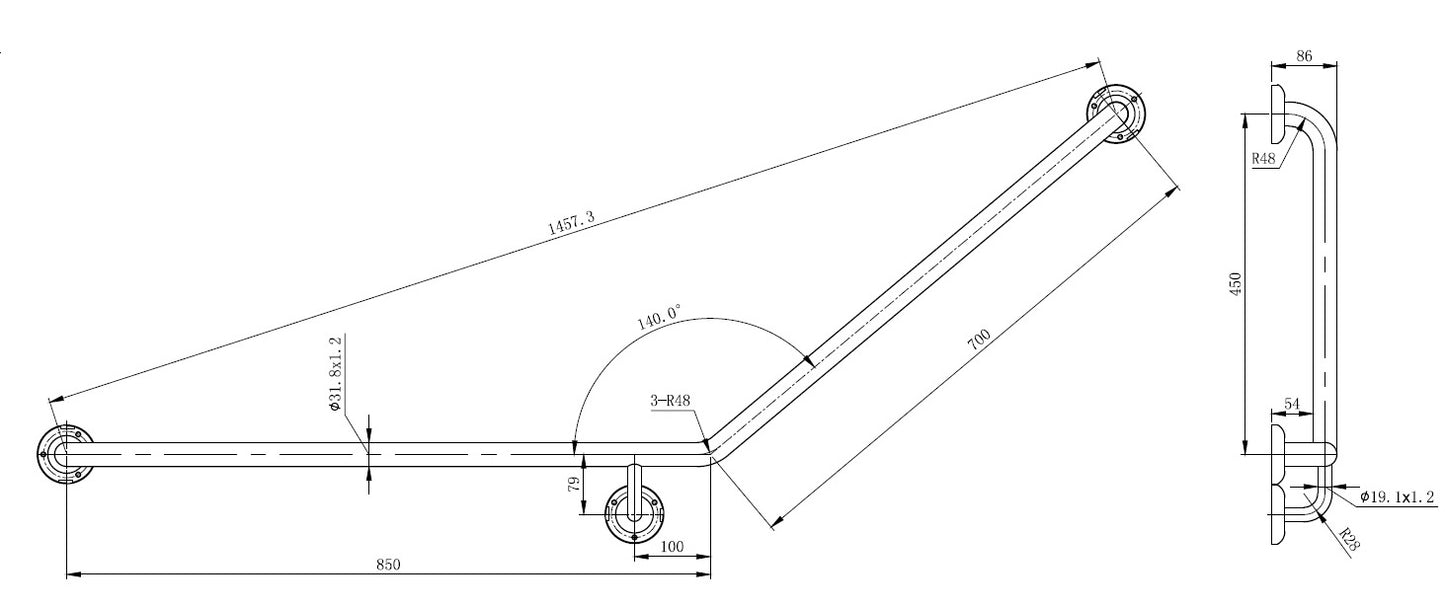 MOBI CARE Curved Grab Rail