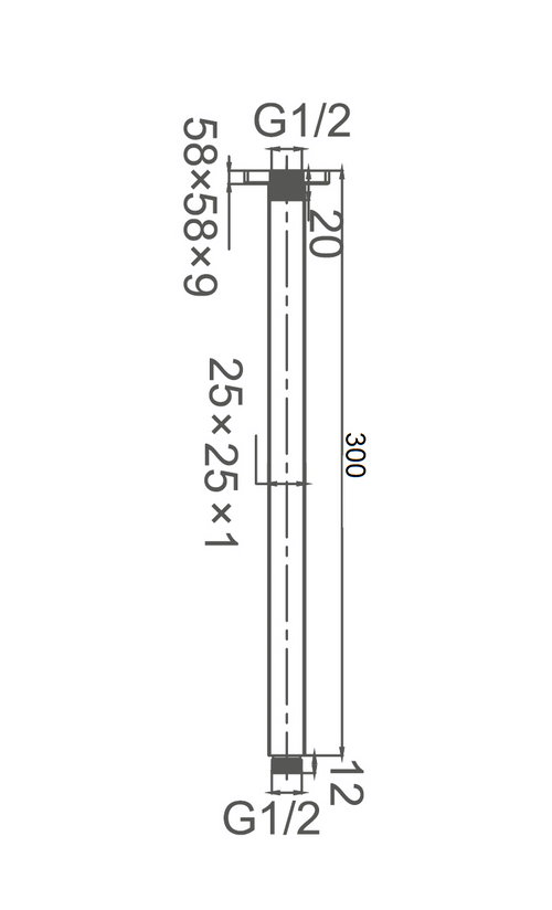 DOCCIA 30cm Round Ceiling Dropper in Chrome