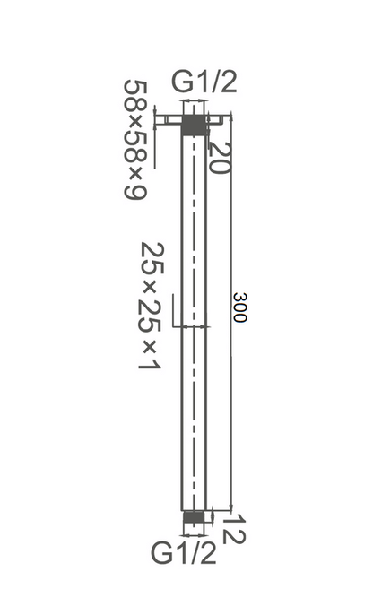 DOCCIA 30cm Round Ceiling Dropper in Chrome