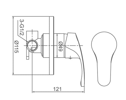 MOBI Shower Mixer Chrome