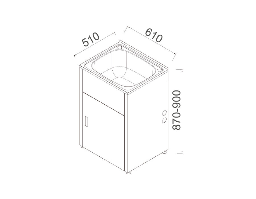 LAVASSA 45L Laundry Trough and Cabinet