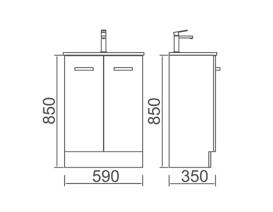 JUNIOR 60 Vanity with Ceramic Top