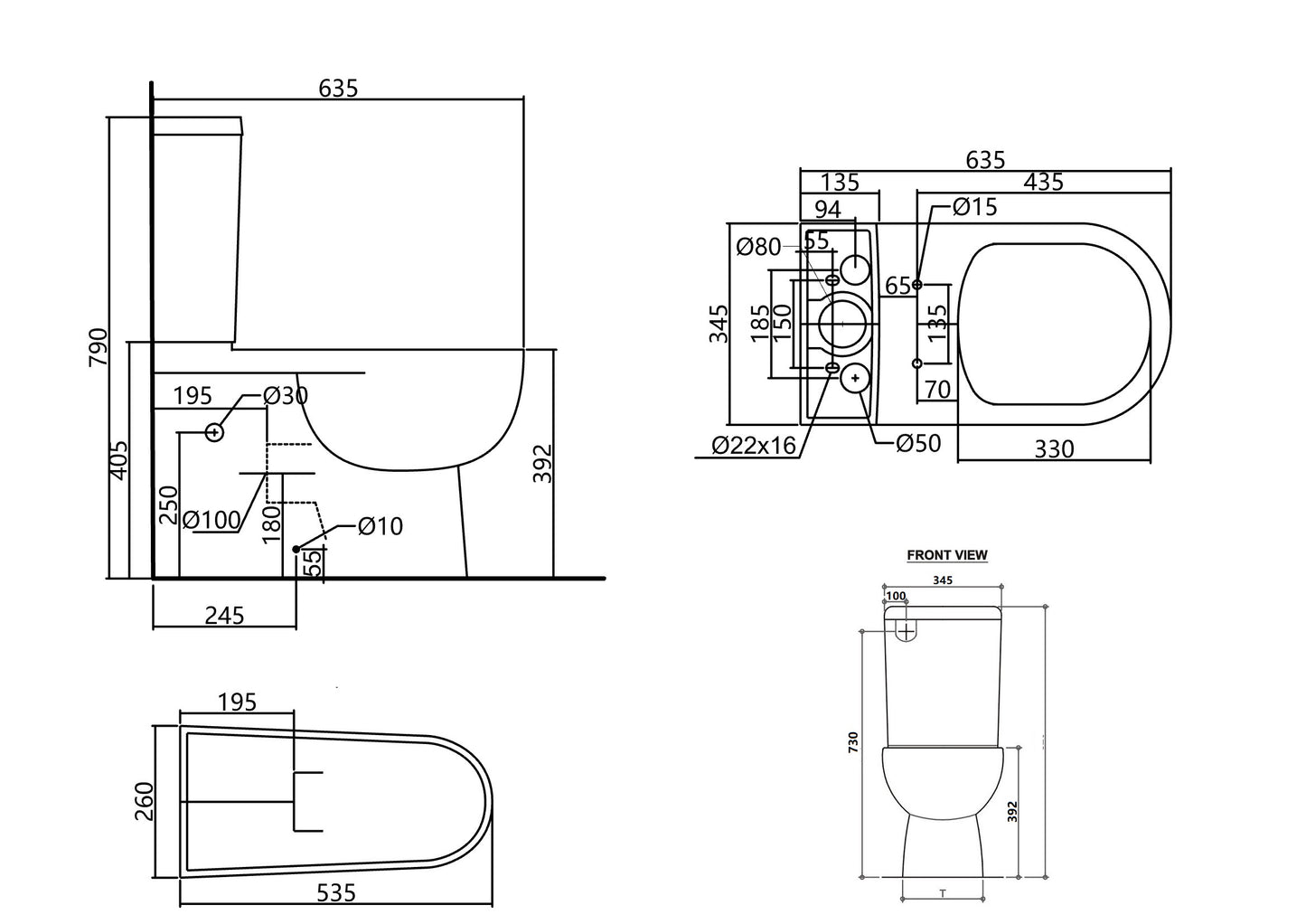 QUBI-III Rimless Toilet Suite