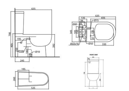 QUBI-III Rimless Toilet Suite