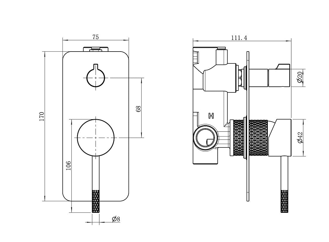 TIARA Shower Mixer with Diverter