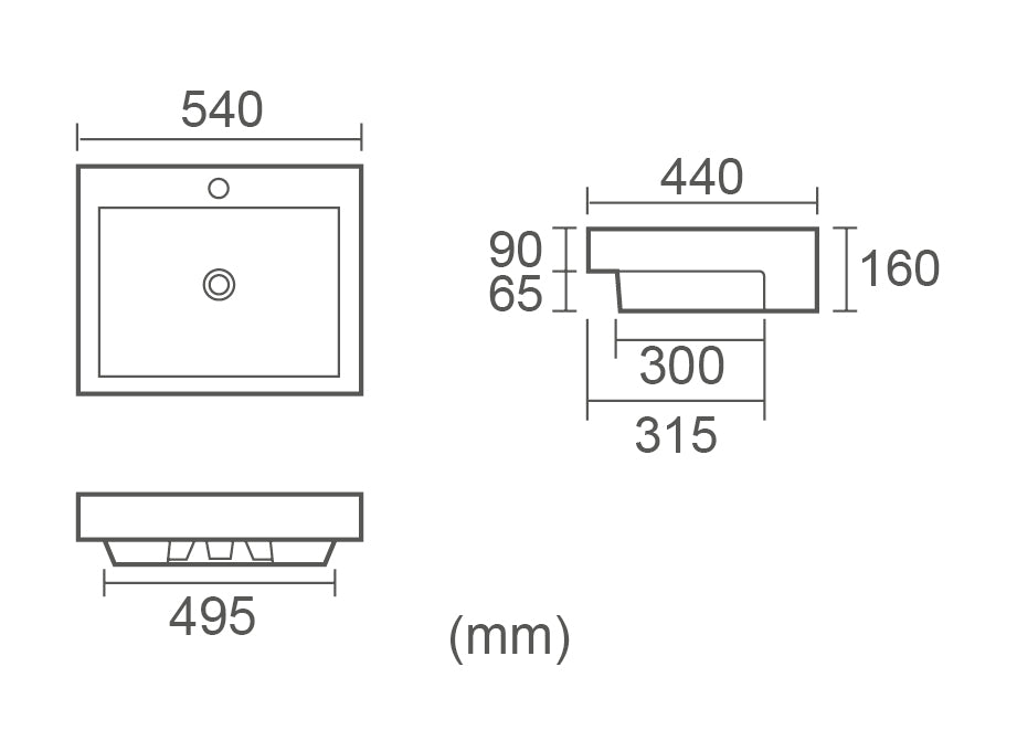 FABBRIS-II Semi Recess Basin