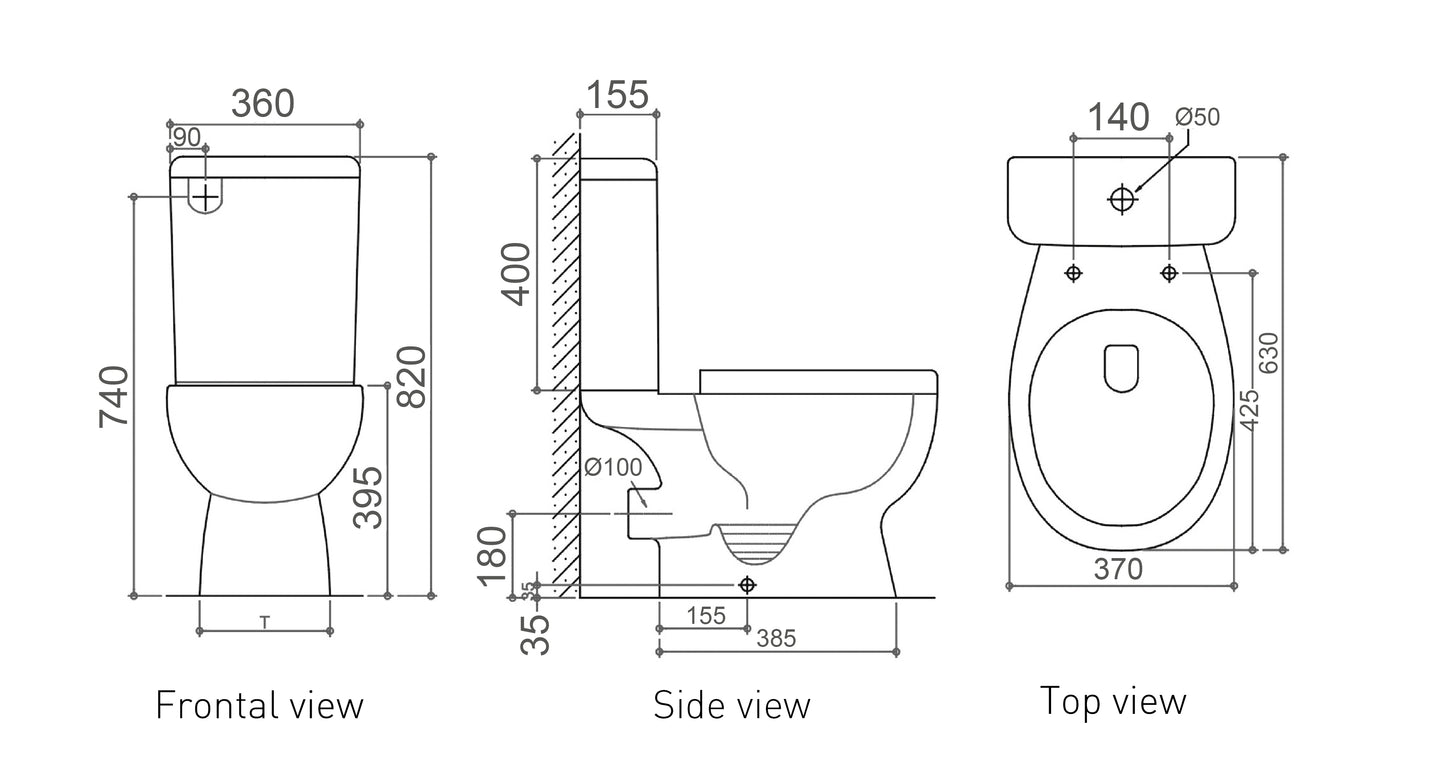 STYLO P-Trap Toilet Suite