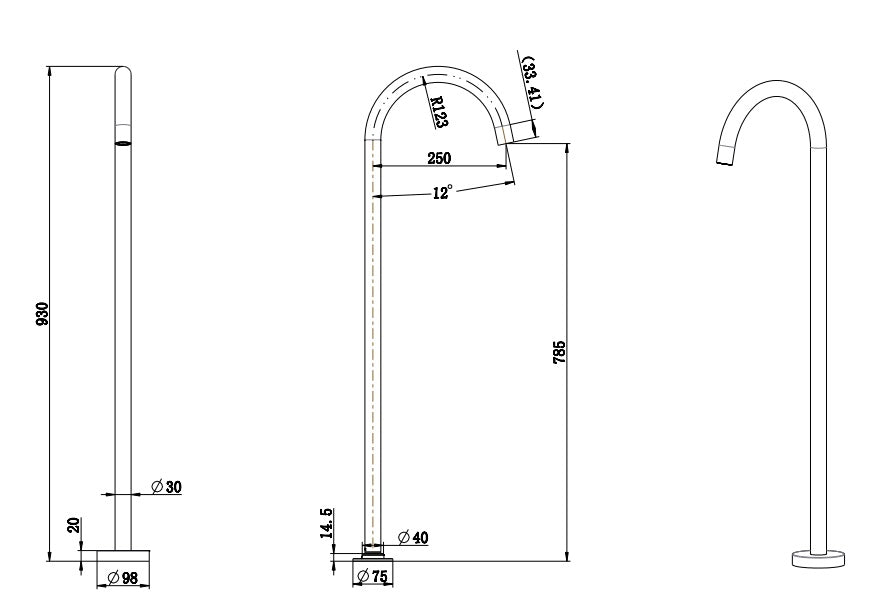 JESS Floor Mounted Bath Filler