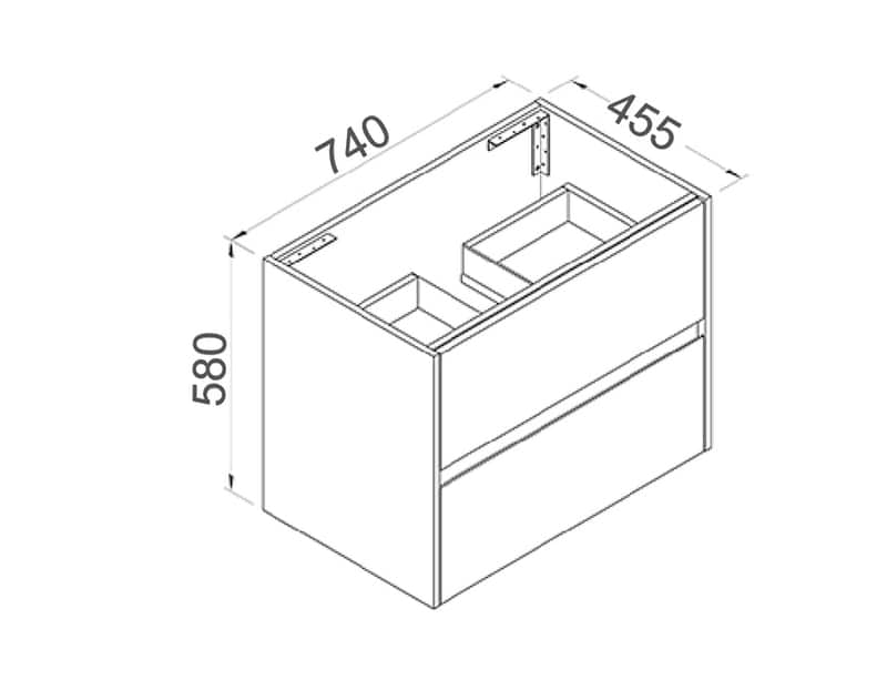 NUTRO Wall Hung Vanity with Ceramic Top