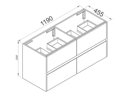 NUTRO Wall Hung Vanity with Ceramic Top