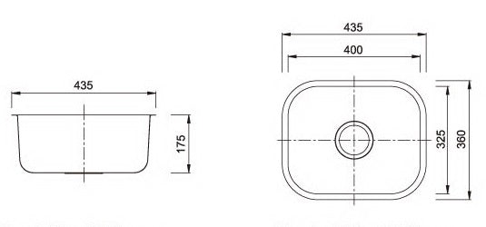 MORO 20L Under Counter Sink