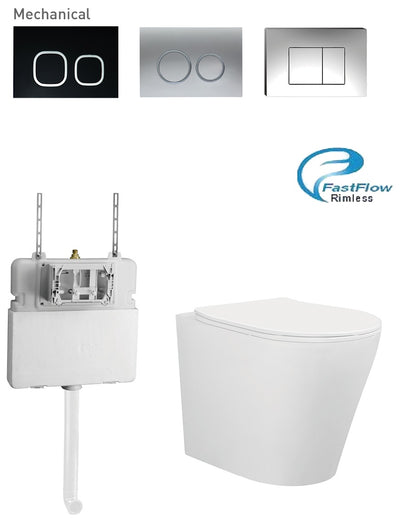 BRAVO-II In-Wall Toilet Suite with Choice of Button