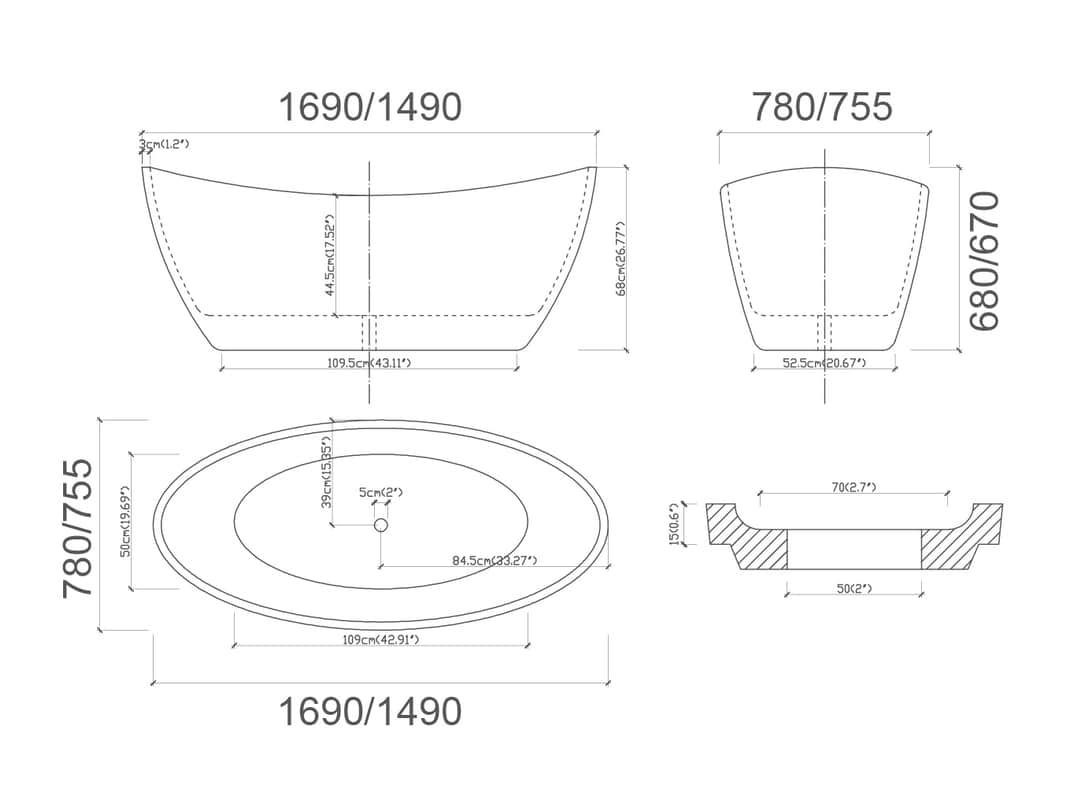 BRAVO Free Standing Bath Tub