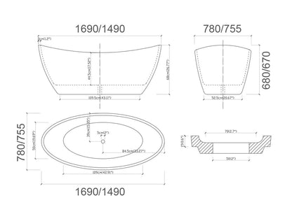 BRAVO Free Standing Bath Tub