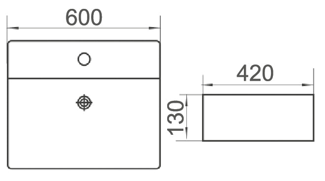 BRAVO 600 Above Counter Basin