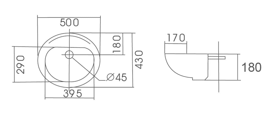 COMO Semi Recess Oval Basin