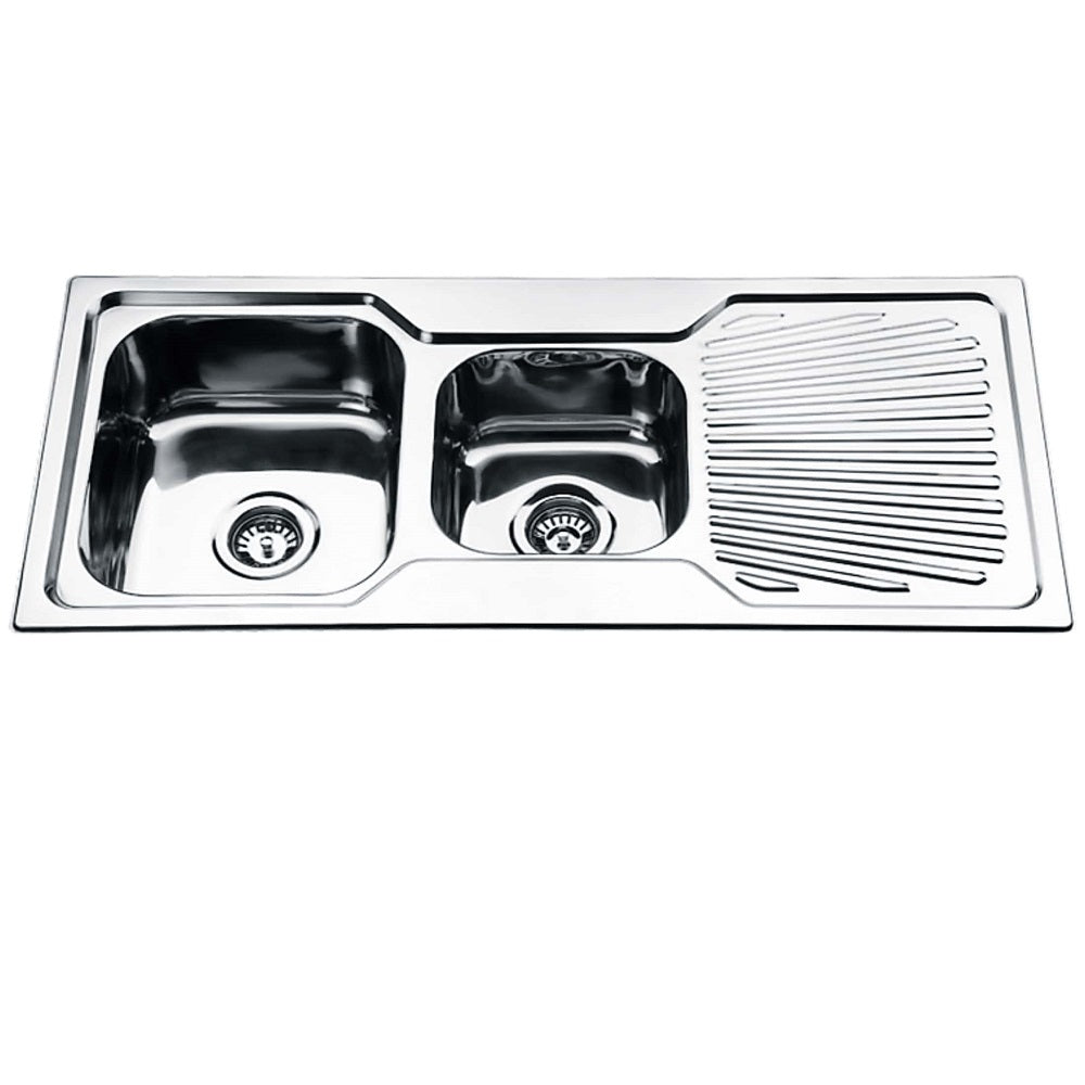 DANTE Square Edge 1 & 3/4 Bowl Sink with Drainer