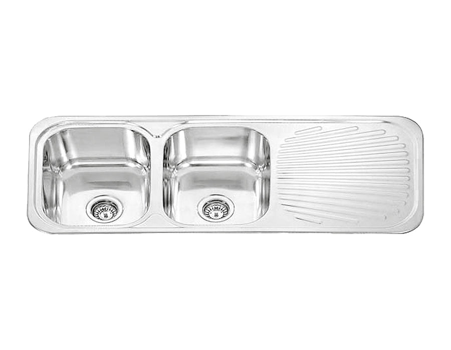 DANTE Double Bowl (2 x 20L) Sink with Drainer