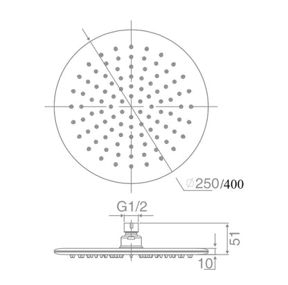 DOCCIA 250mm Round Shower Head