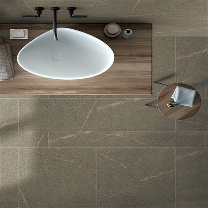 Dark Taupe Textured Matt 600x600 FB Porcelain Tile