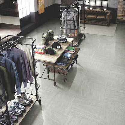 Grey Stone Textured Matt 600x600 FB Porcelain Tile