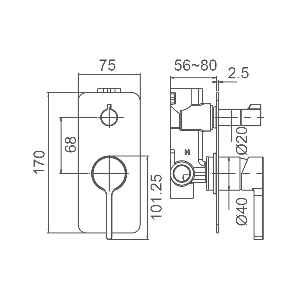 KENZO Shower Mixer with Diverter