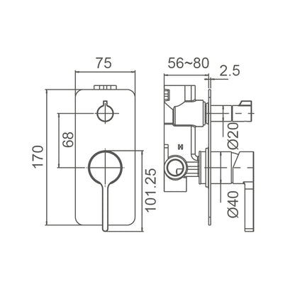 KENZO Shower Mixer with Diverter