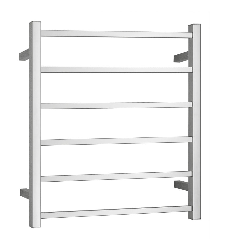 BIANCO Square 6 Bar Heated Towel Ladder in Chrome