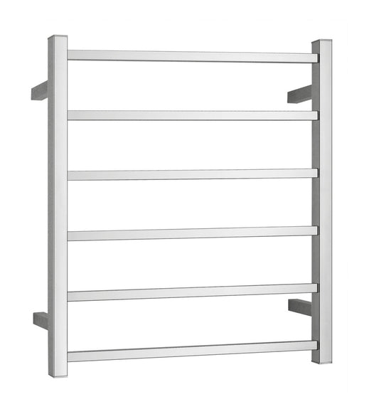 BIANCO Square 6 Bar Heated Towel Ladder in Chrome