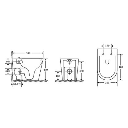 MILAN Rimless Floor Pan with Sigma 8 Geberit