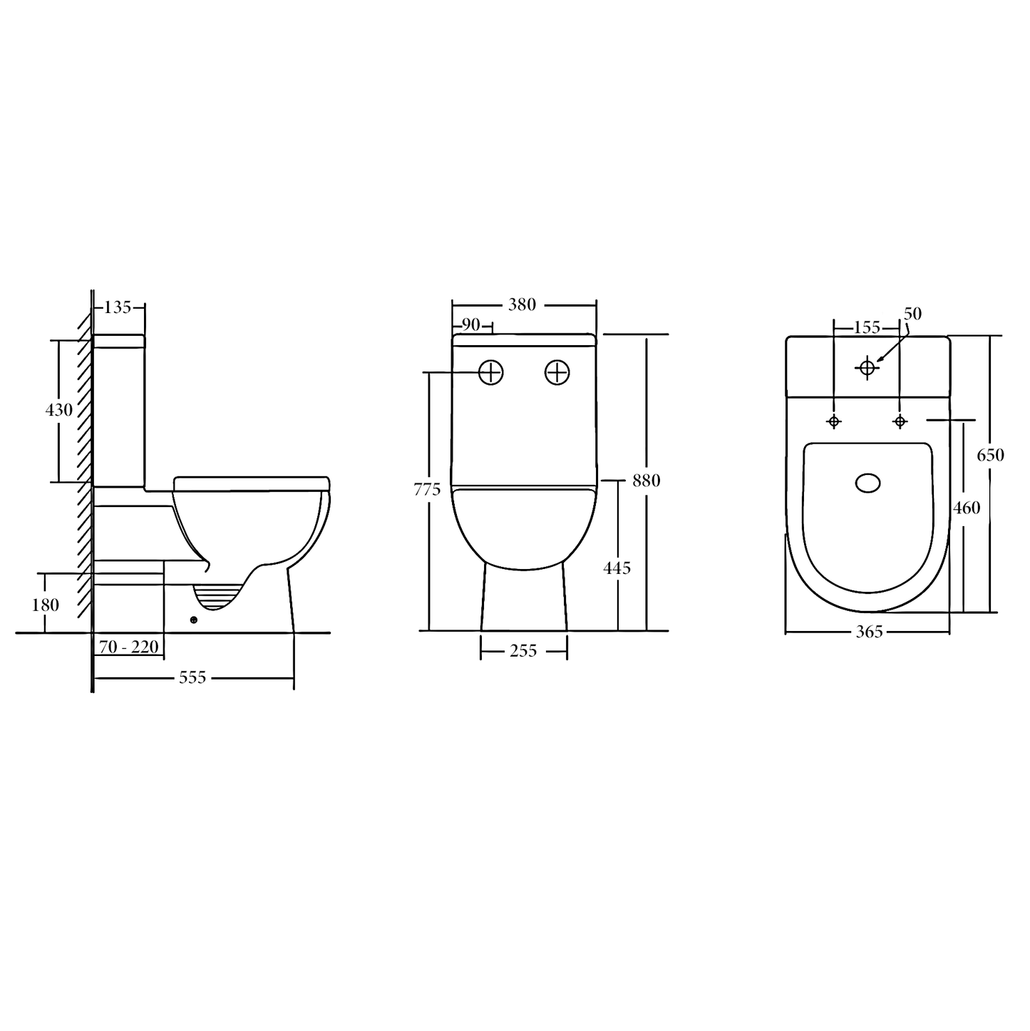 CHICAGO Rimless Toilet Suite with choice of Seat