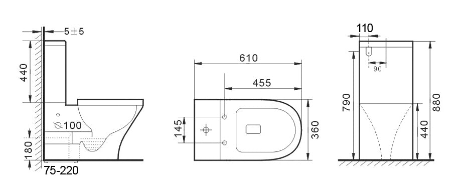 LYON Rimless & Tornado Toilet Suite Choice of Seat