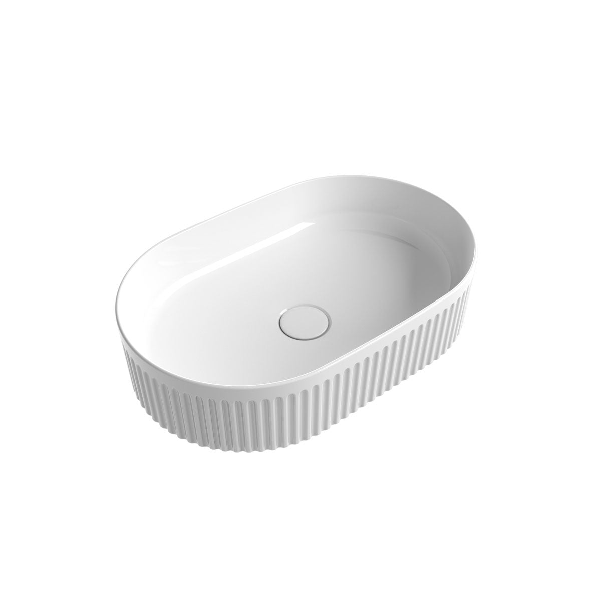 Aulic Cadel Gloss White Pill Above Counter Basin with V Groove Surface 500*320*120MM