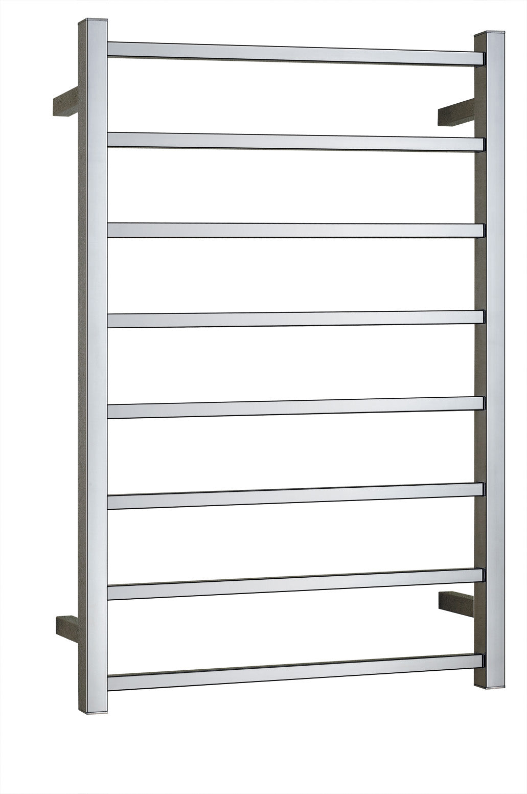 BIANCO Square 8 Bar Heated Towel Ladder in Chrome